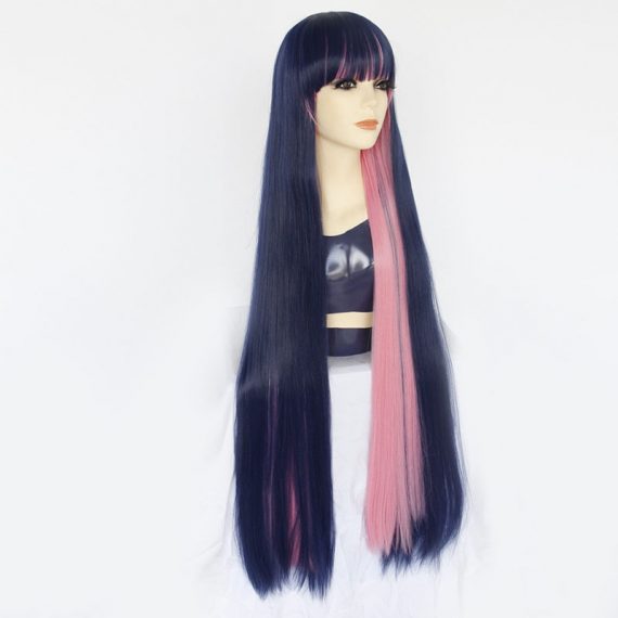Panty & Stocking with Garterbelt Anarchy Stocking Blue Pink Long Straight Wig