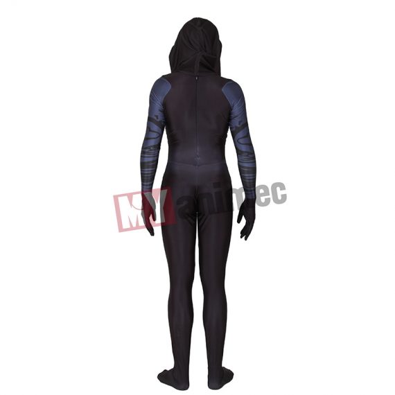 Urban legend black ghost skull cape Halloween cosplay Lycra bodysuit