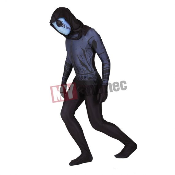 Urban legend black ghost skull cape Halloween cosplay Lycra bodysuit