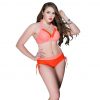 Three-color optional solid color hanging neck straps sexy two-piece bikini swimsuit