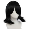 Keith black reverse warp matte chemical fiber high temperature silk wig