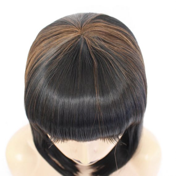 European style black short straight hair fashion wig
