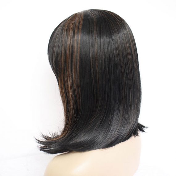 European style black short straight hair fashion wig