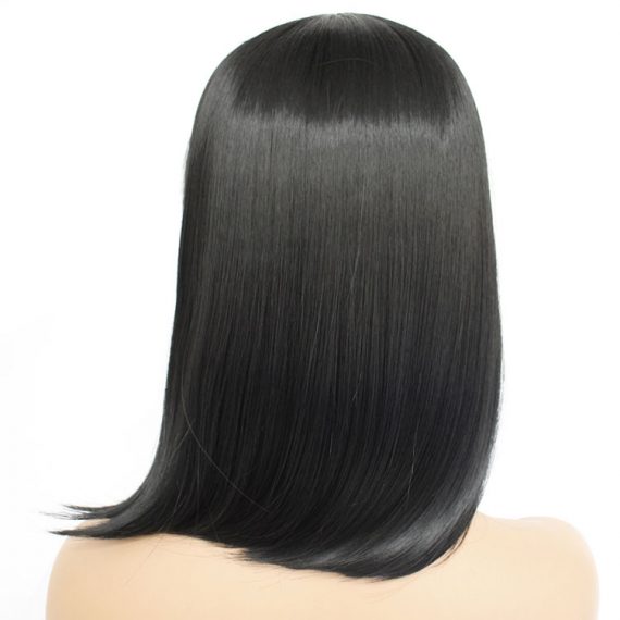 European style black short straight hair fashion wig