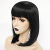 European style black short straight hair fashion wig