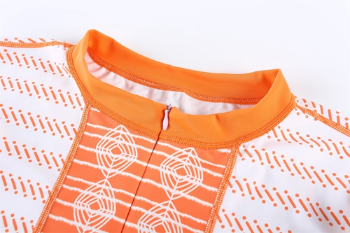 Yellow striped long-sleeved sunscreen slimming triangle two-piece swimsuit wetsuit