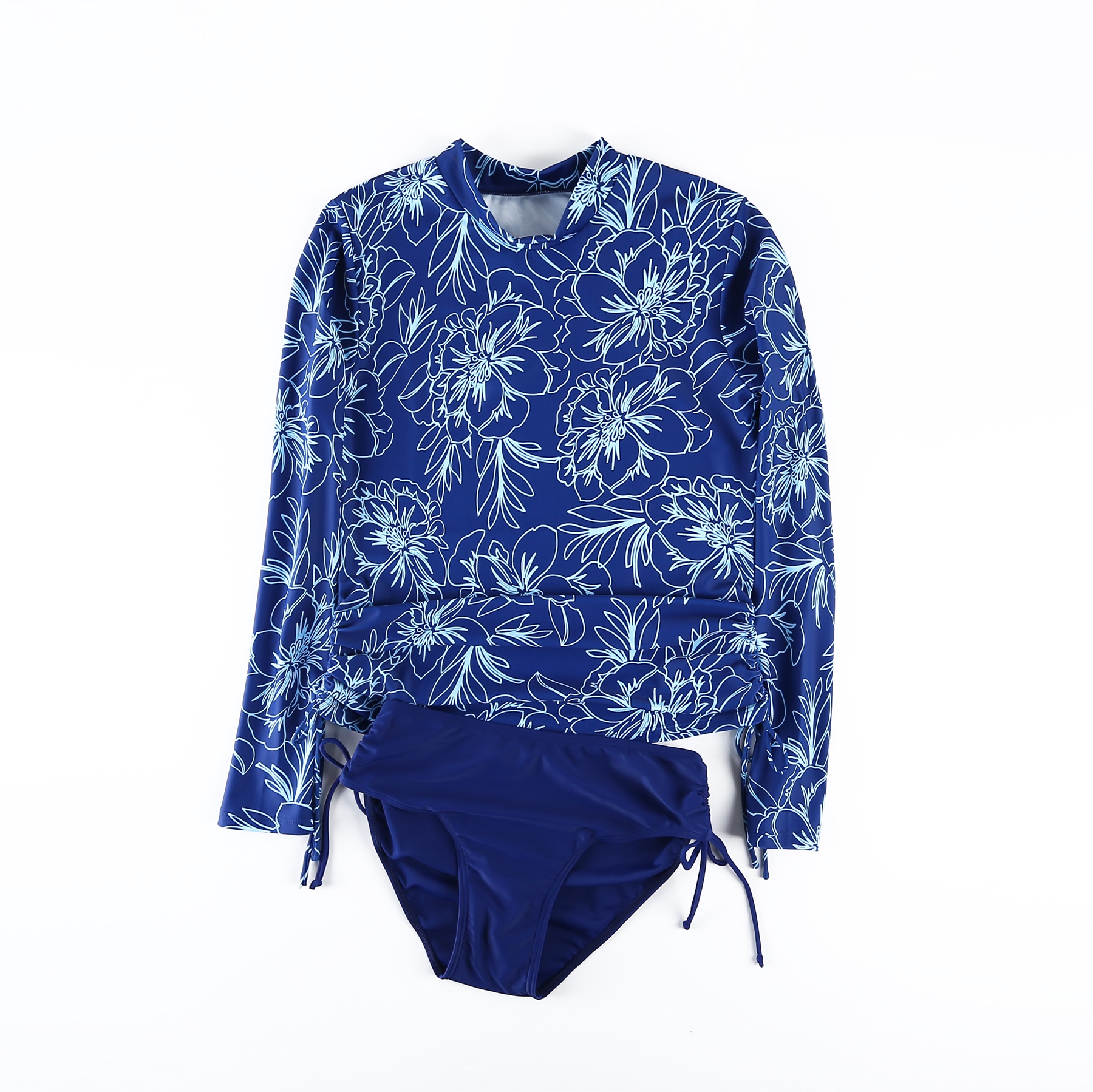 Split  plus size ladies long sleeve sunscreen swimsuit wetsuit