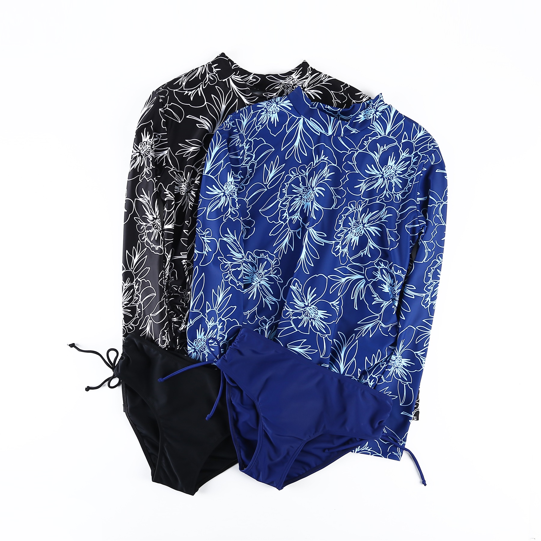 Split  plus size ladies long sleeve sunscreen swimsuit wetsuit