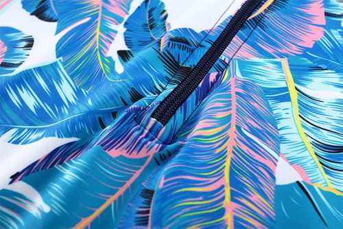 Floral sexy slim long sleeve sunscreen one-piece swimsuit wetsuit no chest pad and steel ring