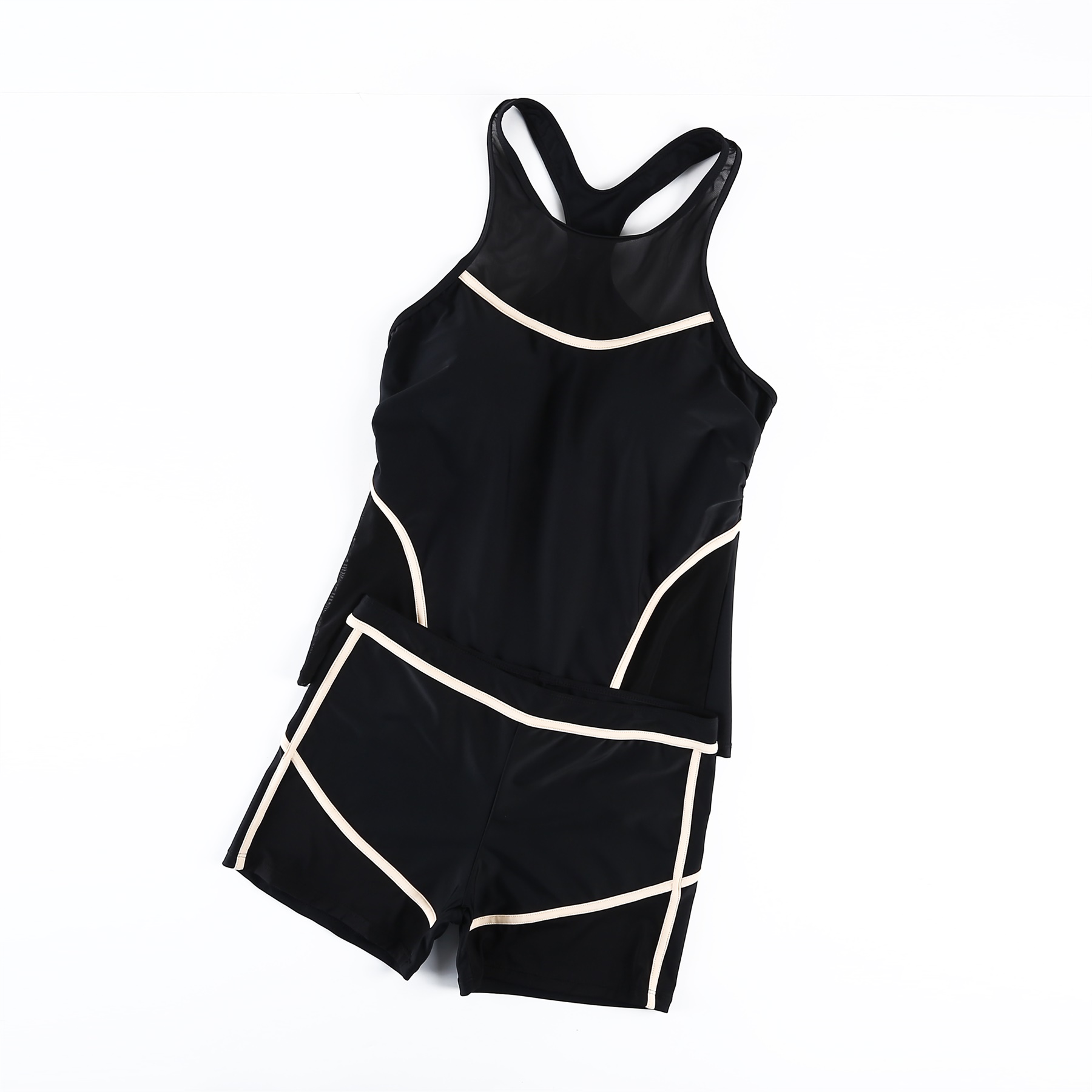 European and American ladies plus size split tulle sexy swimsuit three-piece suit