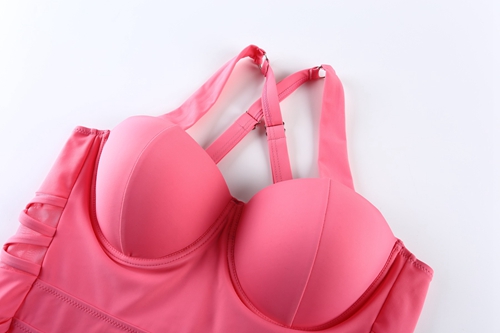 Solid color patternless sexy plus size one-piece swimsuit