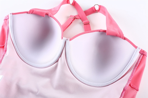 Solid color patternless sexy plus size one-piece swimsuit