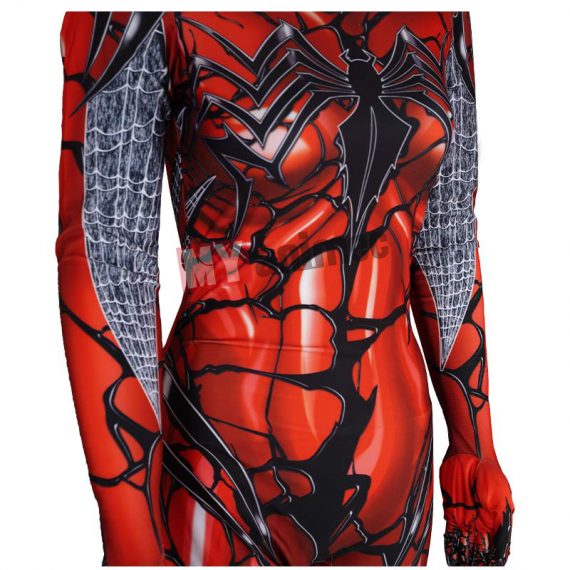 Halloween Zentai Lycra Women Venom Red Cloak Spider-Man Cosplay Tights Jumpsuit Costume