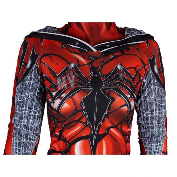 Halloween Zentai Lycra Women Venom Red Cloak Spider-Man Cosplay Tights Jumpsuit Costume