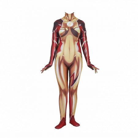 Halloween Superhero The Flash cosplay jumpsuit adults kids costume for women