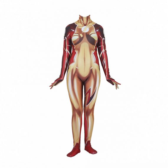 Halloween Superhero The Flash cosplay jumpsuit adults kids costume for women