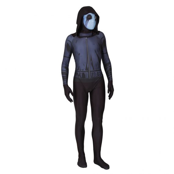 Urban legend black ghost skull cape Halloween cosplay Lycra bodysuit