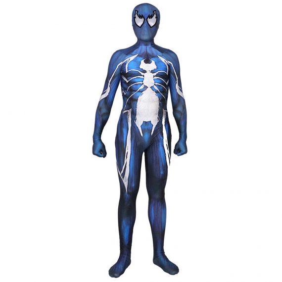 halloween super hero zentai Unisex Lycra Spandex comic blue venom spiderman men's Cosplay Costume Adult Kids 3D Style