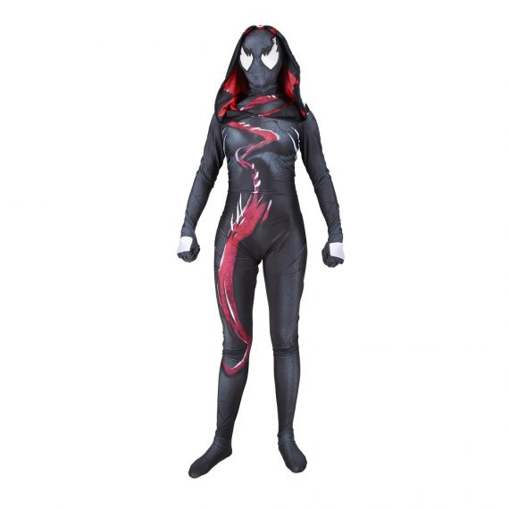 Spiderman Into The Spider Verse Lightning black cape superhero women and girls costumes