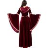 Two-color big horn sleeve witch robe Halloween party costume adult female models