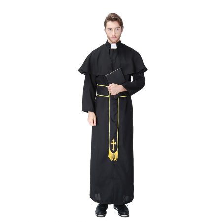 Cosplay Halloween Easter Carnival Adult Male Priest Play Costume in Europe and America