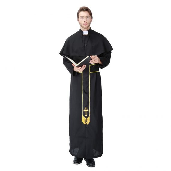 Cosplay Halloween Easter Carnival Adult Male Priest Play Costume in Europe and America