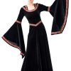 Two-color big horn sleeve witch robe Halloween party costume adult female models