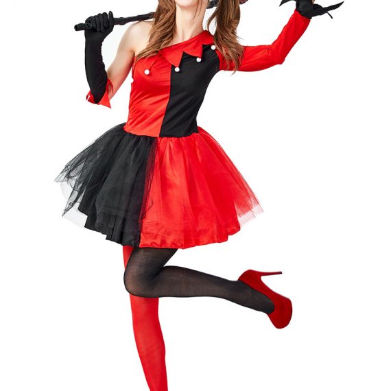 Halloween adult costume circus clown cosplay movie hero villain Harleen Quinzel costume