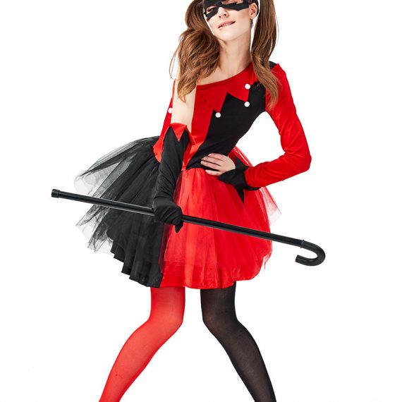 Halloween adult costume circus clown cosplay movie hero villain Harleen Quinzel costume