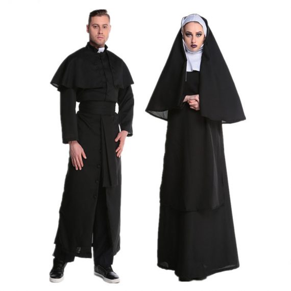 Halloween cosplay nun priest masquerade performance costume