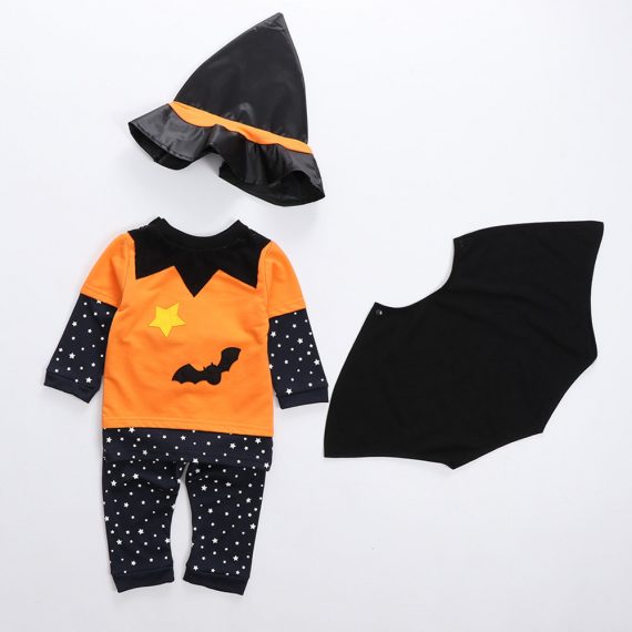 Children Halloween performance costume pumpkin suit four-piece infants and young children