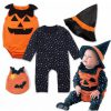 Kids clothing children halloween costume baby pumpkin jumpsuit three-piece suit