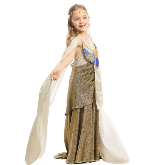 Halloween costume ancient Egyptian mythology long dress kids stage costume