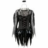 Ladies halloween costume black angel cosplay demon dark angel dress
