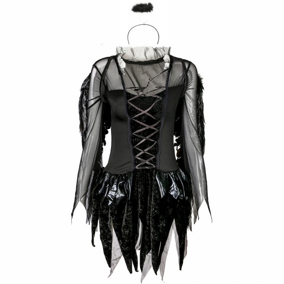 Ladies halloween costume black angel cosplay demon dark angel dress