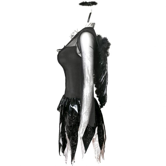 Ladies halloween costume black angel cosplay demon dark angel dress