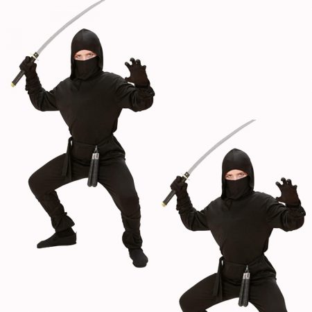 New halloween ninjia cosplay children's black warrior costumes