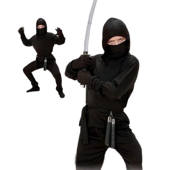 New halloween ninjia cosplay children's black warrior costumes