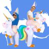 Unicorn inflatable costume Christmas cosplay little white horse parent-child performance clothes