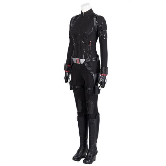 The avengers superhero black widow jumpsuit cosplay black suit