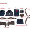 Avengers  Captain America Fish Scale Cosplay Costume male jumpsuit set