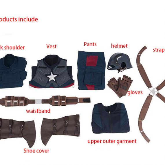Avengers  Captain America Fish Scale Cosplay Costume male jumpsuit set