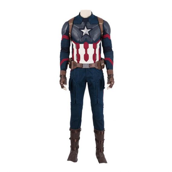 Avengers  Captain America Fish Scale Cosplay Costume male jumpsuit set