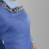 Two-color stitching big flared sleeves medieval palace retro dress