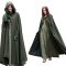 Medieval Renaissance Hooded Cardigan Sleeveless Long Skirt Shawl Dress