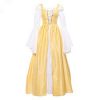 Square neck tie waist dress European and American medieval Renaissance retro clothing