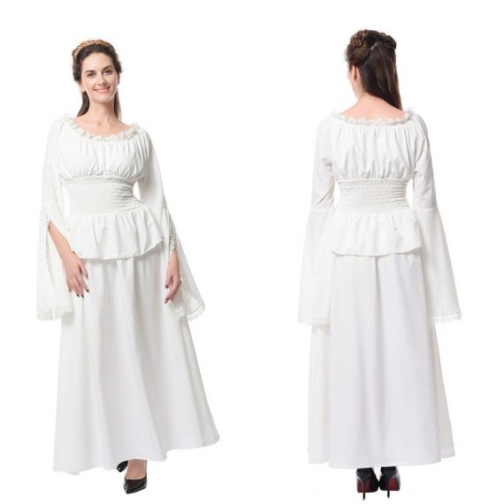 Women's Renaissance medieval new European and American long-sleeved dress