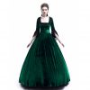Autumn and winter women's high-end solid color medieval palace dress