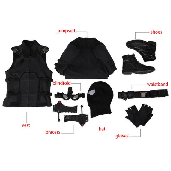 Spiderman Far From Home black suit cosplay men's superhero bodysuit