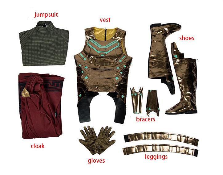 Spiderman Far From Home Villain Mysteriou Guest Golden Battle Set Jumpsuit